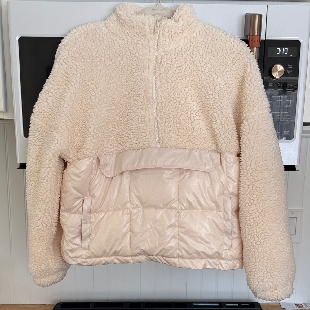Fabletics Cream Sherpa/Puffer Jacket